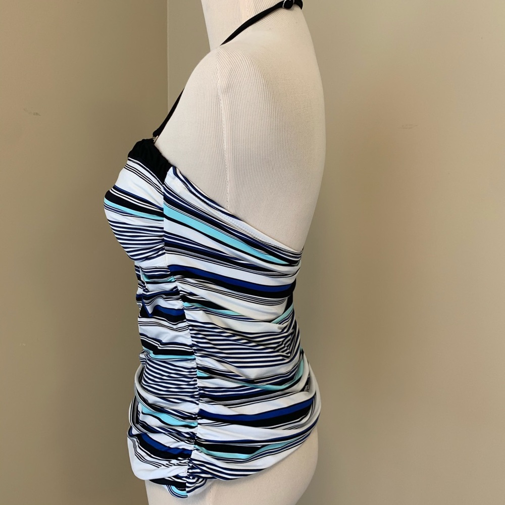Ruched Tankini Swim Top Size S Halter Strapless - Picture 4 of 16